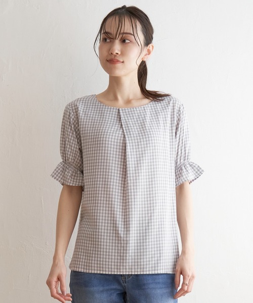 ikka(イッカ)の「冷感袖切り替えブラウス(シャツ/ブラウス・レディース・ネイビー/グレー/ブルー・M/L/S)」の20枚目の写真