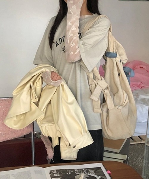 LYEON(リヨン)の「リボンチュールトップス(Tシャツ/カットソー・レディース・ブラック/オフホワイト・FREE)」の11枚目の写真