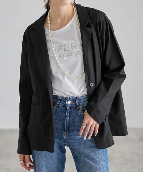 綿麻バックシャンジャケット（テーラードジャケット）｜each（イーチ） 8,690円