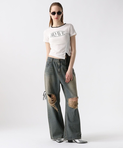 FOREVER 21（フォーエバー トゥエンティーワン）の「【2024SS】ダメージ加工デニム（デニムパンツ・レディース・ブルー・SMALL/MEDIUM/LARGE）」の15枚目の写真