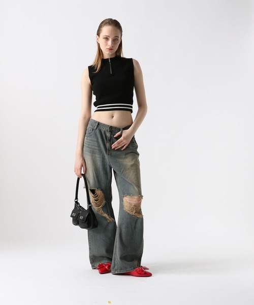 FOREVER 21（フォーエバー トゥエンティーワン）の「【2024SS】ダメージ加工デニム（デニムパンツ・レディース・ブルー・SMALL/MEDIUM/LARGE）」の21枚目の写真