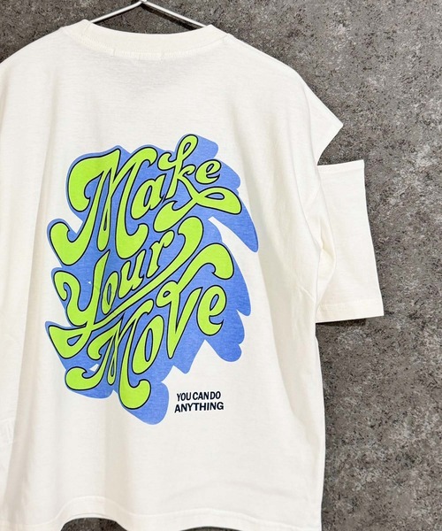 THE CASUAL(カジュアル)の「オーバーサイズ エンプティショルダー Tシャツ(Tシャツ/カットソー・キッズ・オフホワイト/ベージュ/杢グレー/ホワイト系/ブラック/ミント/ダークグリーン/チャコール/ホワイト系その他/グリーン系その他/グレー系その他/チャコールグレー/ブラック系その他/ホワイト系その他2・110cm/120cm/130cm/140cm/150cm/160cm)」の2枚目の写真
