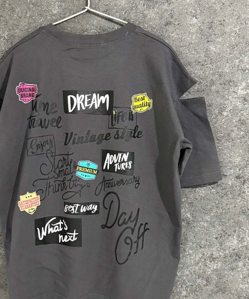 THE CASUAL(カジュアル)の「オーバーサイズ エンプティショルダー Tシャツ(Tシャツ/カットソー・キッズ・オフホワイト/ベージュ/杢グレー/ホワイト系/ブラック/ミント/ダークグリーン/チャコール/ホワイト系その他/グリーン系その他/グレー系その他/チャコールグレー/ブラック系その他/ホワイト系その他2・110cm/120cm/130cm/140cm/150cm/160cm)」の10枚目の写真