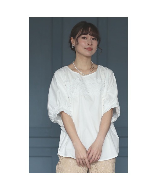 Sawa a la mode(サワアラモード)の「レースコットンシャツブラウス(シャツ/ブラウス・レディース・ブラック/ホワイト・FREE)」の11枚目の写真
