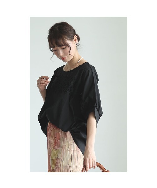 Sawa a la mode(サワアラモード)の「レースコットンシャツブラウス(シャツ/ブラウス・レディース・ブラック/ホワイト・FREE)」の14枚目の写真