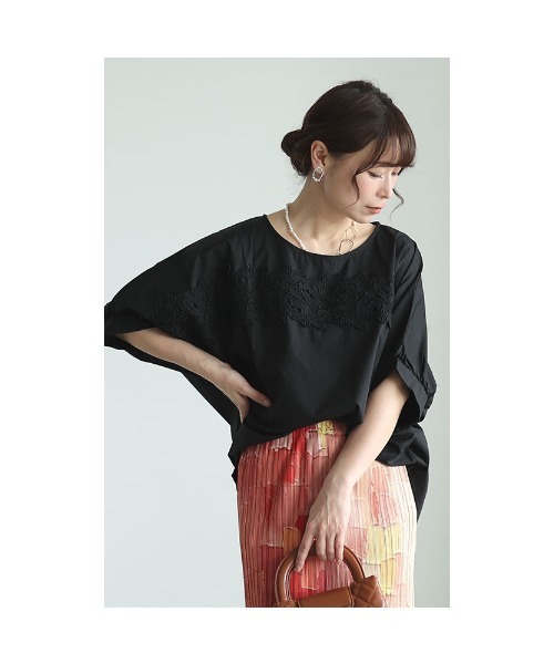 Sawa a la mode(サワアラモード)の「レースコットンシャツブラウス(シャツ/ブラウス・レディース・ブラック/ホワイト・FREE)」の19枚目の写真