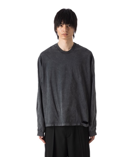 VEIN SUEDED CO JERSEY VESSEL L/S TEE グレー VEIN （ヴェイン）の「スエーディッド コットンジャージー ディ
