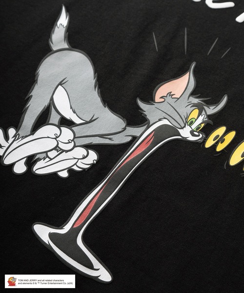 Tom&Jerry(トムアンドジェリー)の「【TOM&JERRY/トムとジェリー】ワンポイントロゴ刺繍&キャラクター コミカルイラスト 発泡プリントデザイン オーバーサイズ半袖Tシャツ/ ビッグシルエット(Tシャツ/カットソー・メンズ・ブラック/ホワイト/ライム・M/L/XL)」の10枚目の写真