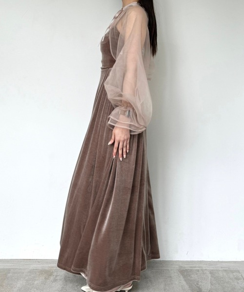 【セール】2way borelo velvet dress（ワンピース）｜ACYM（アシーム）