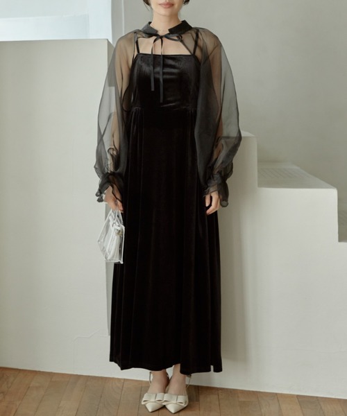 【セール】2way borelo velvet dress（ワンピース）｜ACYM（アシーム）