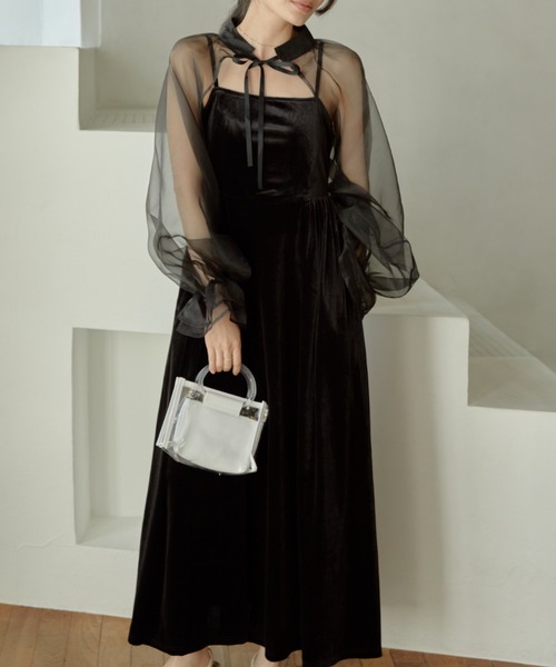 【セール】2way borelo velvet dress（ワンピース）｜ACYM（アシーム）