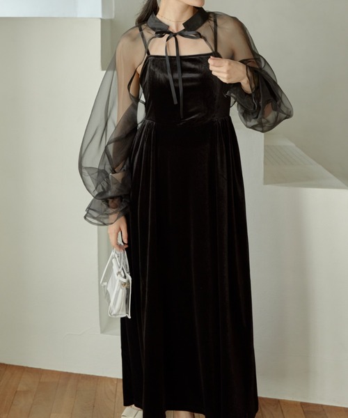 【セール】2way borelo velvet dress（ワンピース）｜ACYM（アシーム）
