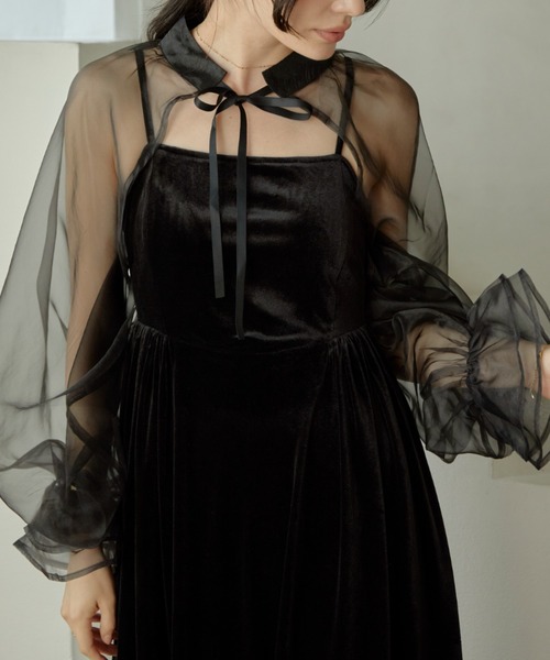 【セール】2way borelo velvet dress（ワンピース）｜ACYM（アシーム）