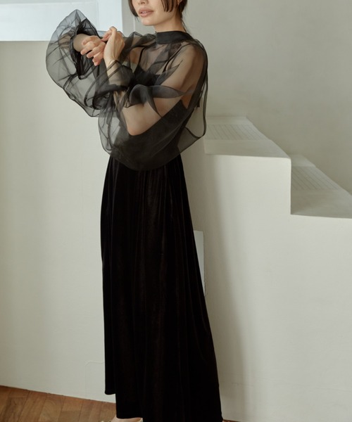 【セール】2way borelo velvet dress（ワンピース）｜ACYM（アシーム）