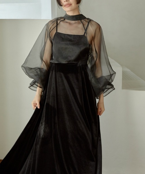 【セール】2way borelo velvet dress（ワンピース）｜ACYM（アシーム）