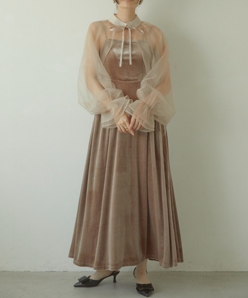 【セール】2way borelo velvet dress（ワンピース）｜ACYM（アシーム）