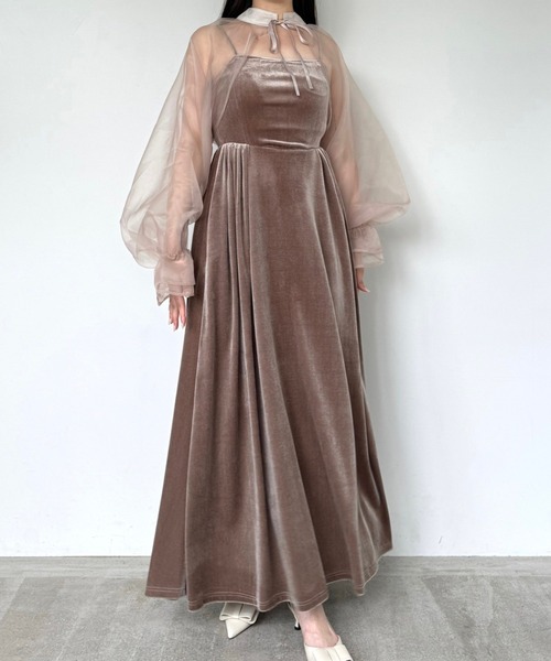 【セール】2way borelo velvet dress（ワンピース）｜ACYM（アシーム）