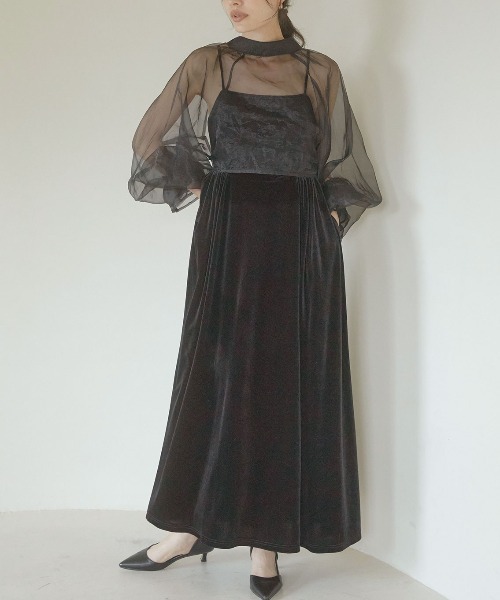 【セール】2way borelo velvet dress（ワンピース）｜ACYM（アシーム）