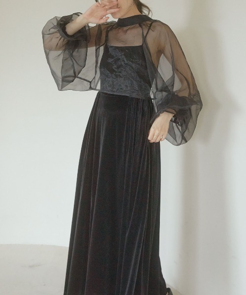 【セール】2way borelo velvet dress（ワンピース）｜ACYM（アシーム）