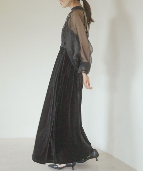 【セール】2way borelo velvet dress（ワンピース）｜ACYM（アシーム）