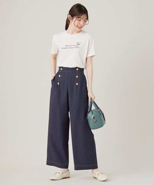 ANY SIS(エニィスィス)の「ロゴ刺繍 Tシャツ(Tシャツ/カットソー・レディース・グレー系/ワイン系/ホワイト系・2)」の6枚目の写真