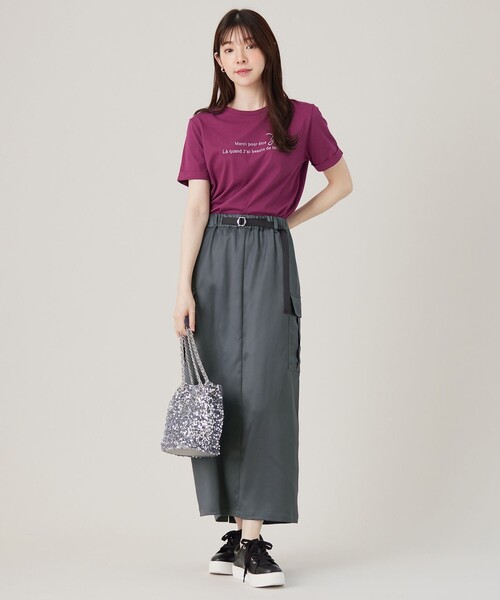 ANY SIS(エニィスィス)の「ロゴ刺繍 Tシャツ(Tシャツ/カットソー・レディース・グレー系/ワイン系/ホワイト系・2)」の10枚目の写真