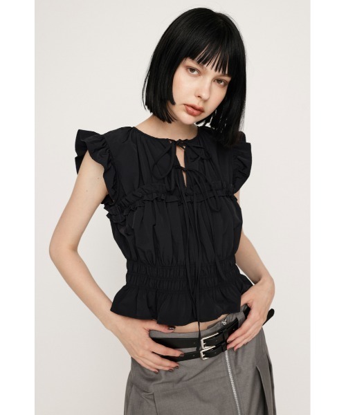 ヴィヴィアン　トップス　フリルリボン SLY（スライ）の「2WAY RIBBON FRILL TOPS 2ウェイ リボン