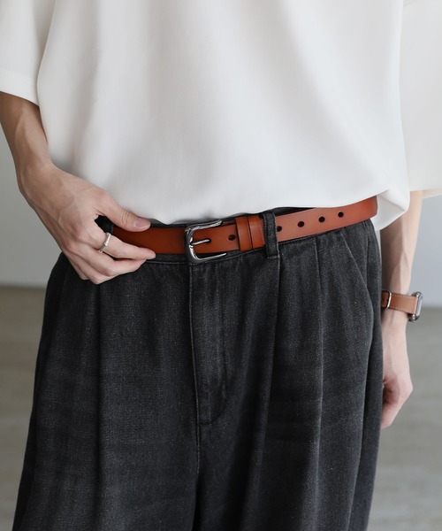 ASTRONOMY（アストロノミー）の「【長さ調節可能】牛革 ベーシック ベルト 28㎜（ベルト・メンズ・ブラック/ダークブラウン/キャメル・FREE）」の3枚目の写真