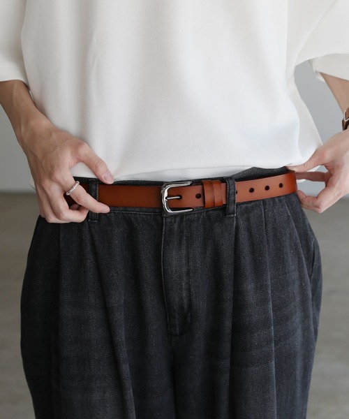 ASTRONOMY（アストロノミー）の「【長さ調節可能】牛革 ベーシック ベルト 28㎜（ベルト・メンズ・ブラック/ダークブラウン/キャメル・FREE）」の6枚目の写真