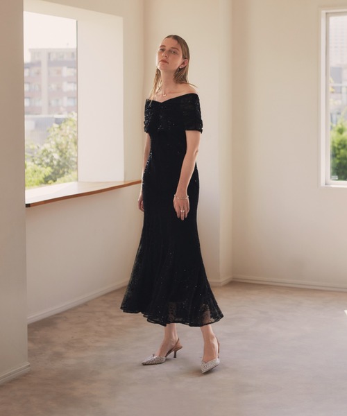 セール】【LEJA】2wayレース花柄オフショルダースパンコールマーメイド