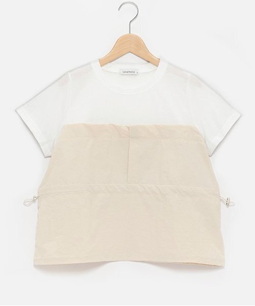 LOVETOXIC（ラブトキシック）の「レイヤードペプラム半T（Tシャツ/カットソー・キッズ・ブラック/ライトカーキ/ベージュ・S/M/L）」の3枚目の写真