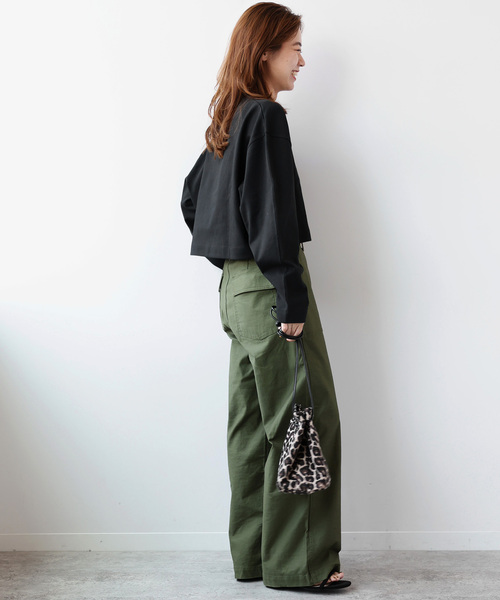 JOURNAL STANDARD relume（ジャーナルスタンダード　レリューム）の「《追加》ポンチクロップドプルオーバー（Tシャツ/カットソー・レディース・ブラック/ホワイト・FREE）」の6枚目の写真