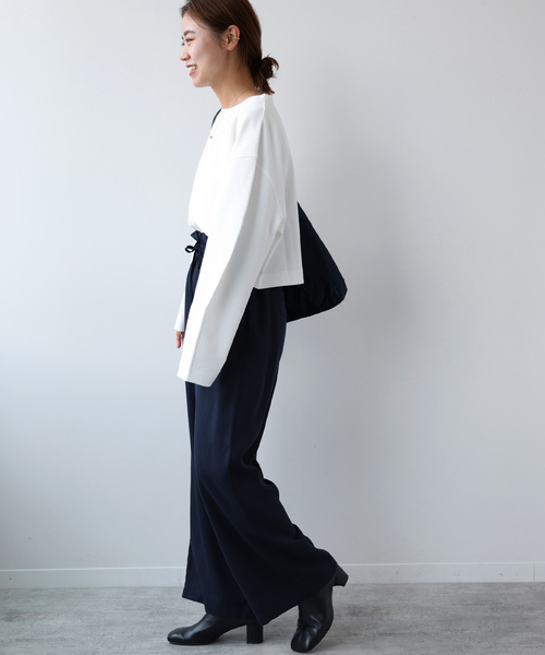 JOURNAL STANDARD relume（ジャーナルスタンダード　レリューム）の「《追加》ポンチクロップドプルオーバー（Tシャツ/カットソー・レディース・ブラック/ホワイト・FREE）」の13枚目の写真