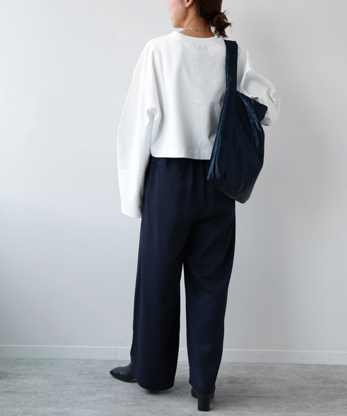 JOURNAL STANDARD relume（ジャーナルスタンダード　レリューム）の「《追加》ポンチクロップドプルオーバー（Tシャツ/カットソー・レディース・ブラック/ホワイト・FREE）」の16枚目の写真