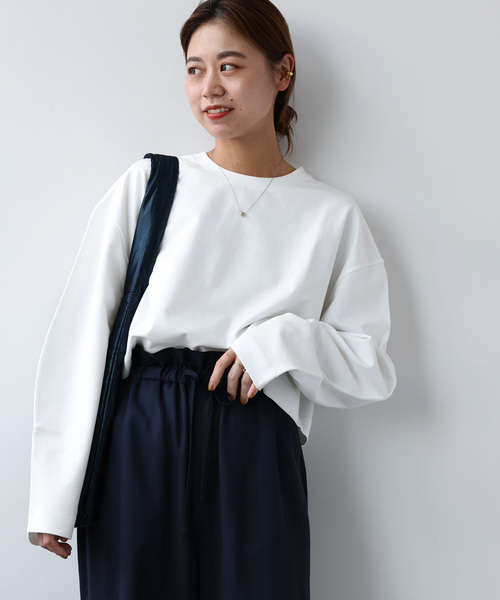 JOURNAL STANDARD relume（ジャーナルスタンダード　レリューム）の「《追加》ポンチクロップドプルオーバー（Tシャツ/カットソー・レディース・ブラック/ホワイト・FREE）」の17枚目の写真