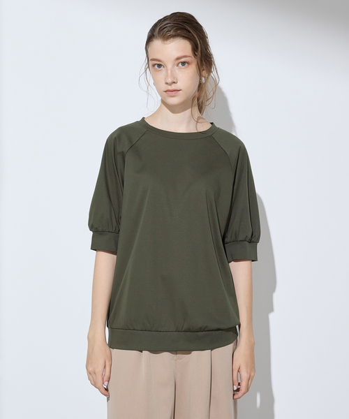 LE SOUK HOLIDAY(ルスークホリデー)の「クルーネックTシャツ(Tシャツ/カットソー・レディース・ブラック/オフホワイト/カーキ・M/L)」の3枚目の写真