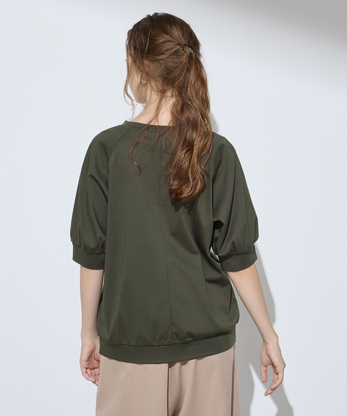 LE SOUK HOLIDAY(ルスークホリデー)の「クルーネックTシャツ(Tシャツ/カットソー・レディース・ブラック/オフホワイト/カーキ・M/L)」の9枚目の写真