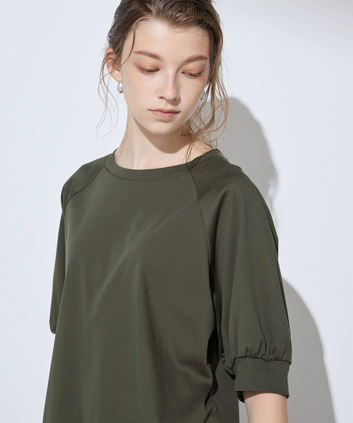 LE SOUK HOLIDAY(ルスークホリデー)の「クルーネックTシャツ(Tシャツ/カットソー・レディース・ブラック/オフホワイト/カーキ・M/L)」の7枚目の写真