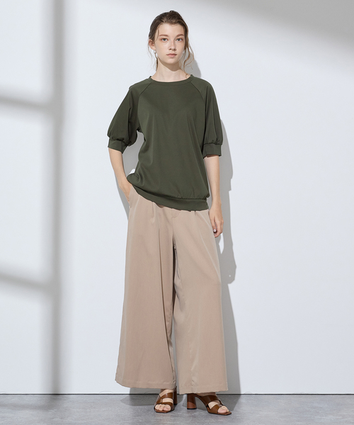 LE SOUK HOLIDAY(ルスークホリデー)の「クルーネックTシャツ(Tシャツ/カットソー・レディース・ブラック/オフホワイト/カーキ・M/L)」の5枚目の写真