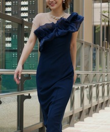 shiny frill dress