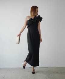 My shawty⭐︎ shiny frill dress green shiny frill dress（ドレス）｜My shawty（マイシャウティー）の