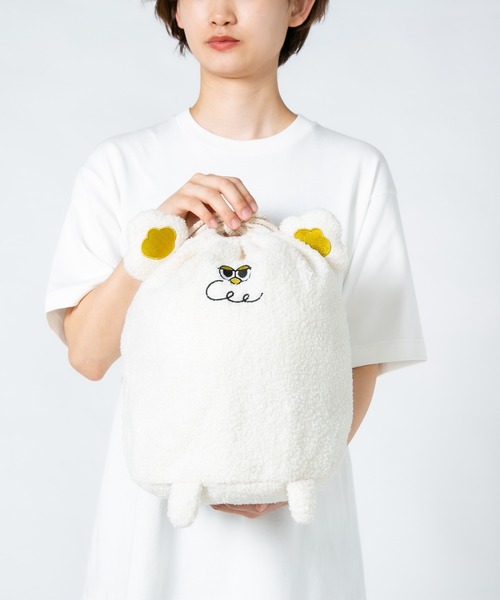 JEANS MATE(ジーンズメイト)の「【Hi Hey Hoooo/ハイヘイホー】くま巾着ショルダーバッグ(ショルダーバッグ・レディース・オフホワイト・FREE)」の4枚目の写真