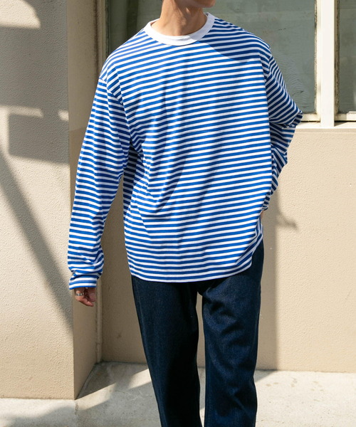 FORK&SPOON(フォークアンドスプーン)の「FORK&SPOON ボーダーロングスリーブTシャツ(Tシャツ/カットソー・メンズ・ブラック系その他/ブルー系その他/ホワイト系その他・4/5)」の5枚目の写真