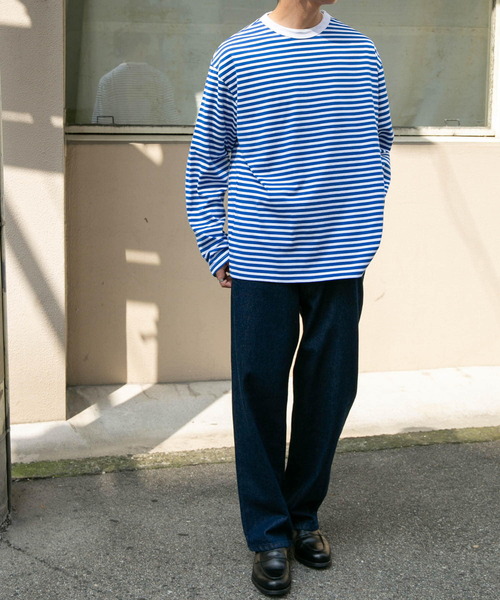 FORK&SPOON(フォークアンドスプーン)の「FORK&SPOON ボーダーロングスリーブTシャツ(Tシャツ/カットソー・メンズ・ブラック系その他/ブルー系その他/ホワイト系その他・4/5)」の7枚目の写真