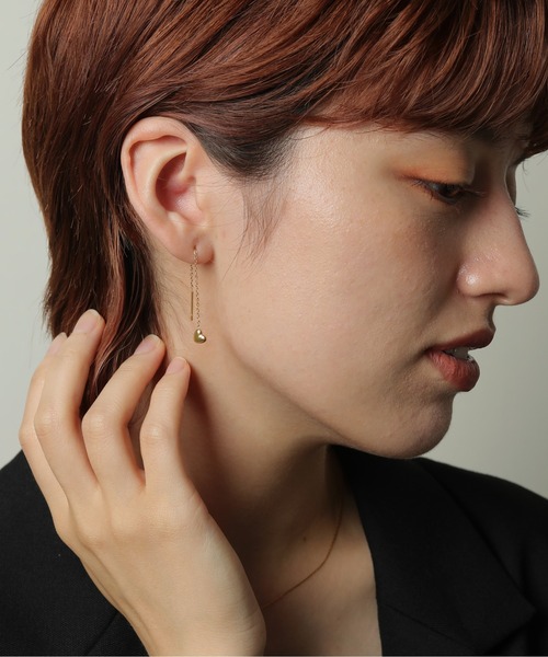ORLEAN(オルレアン)の「【ORLEAN】ハートモチーフチェーンピアス(ピアス(両耳用)・レディース・シルバー/ゴールド・フリー)」の9枚目の写真