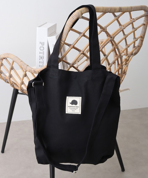 SCANDINAVIAN FOREST（スカンジナビアン・フォレスト）の「SCANDINAVIAN FOREST　キャンバストートBAG（トートバッグ・メンズ・ブラック/ナチュラル/ベージュ系その他/チャコール・F）」の3枚目の写真