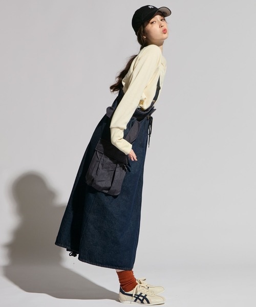 KRIFF MAYER Lady's Collection(クリフメイヤーレディースコレクション)の「ミリタリーサスペンダースカート(スカート・レディース・ブラック/カーキ/カラフル/ベージュ/ダークブルー・MEDIUM/LARGE)」の4枚目の写真
