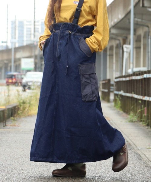 KRIFF MAYER Lady's Collection(クリフメイヤーレディースコレクション)の「ミリタリーサスペンダースカート(スカート・レディース・ブラック/カーキ/カラフル/ベージュ/ダークブルー・MEDIUM/LARGE)」の8枚目の写真
