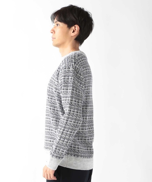 UNION STATION(ユニオンステーション)の「ツイードライクニットリラックスプルオーバー(ニット/セーター・メンズ・ネイビー/ホワイト/ブラック・M/L/LL)」の6枚目の写真