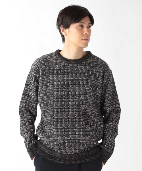 UNION STATION(ユニオンステーション)の「ツイードライクニットリラックスプルオーバー(ニット/セーター・メンズ・ネイビー/ホワイト/ブラック・M/L/LL)」の10枚目の写真